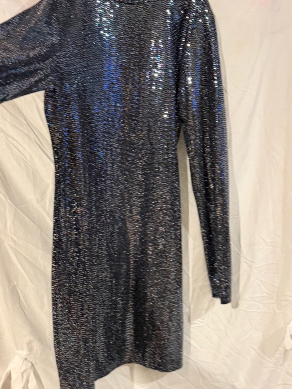 B Darlin Black Sparkle Long Sleeve Mini Dress